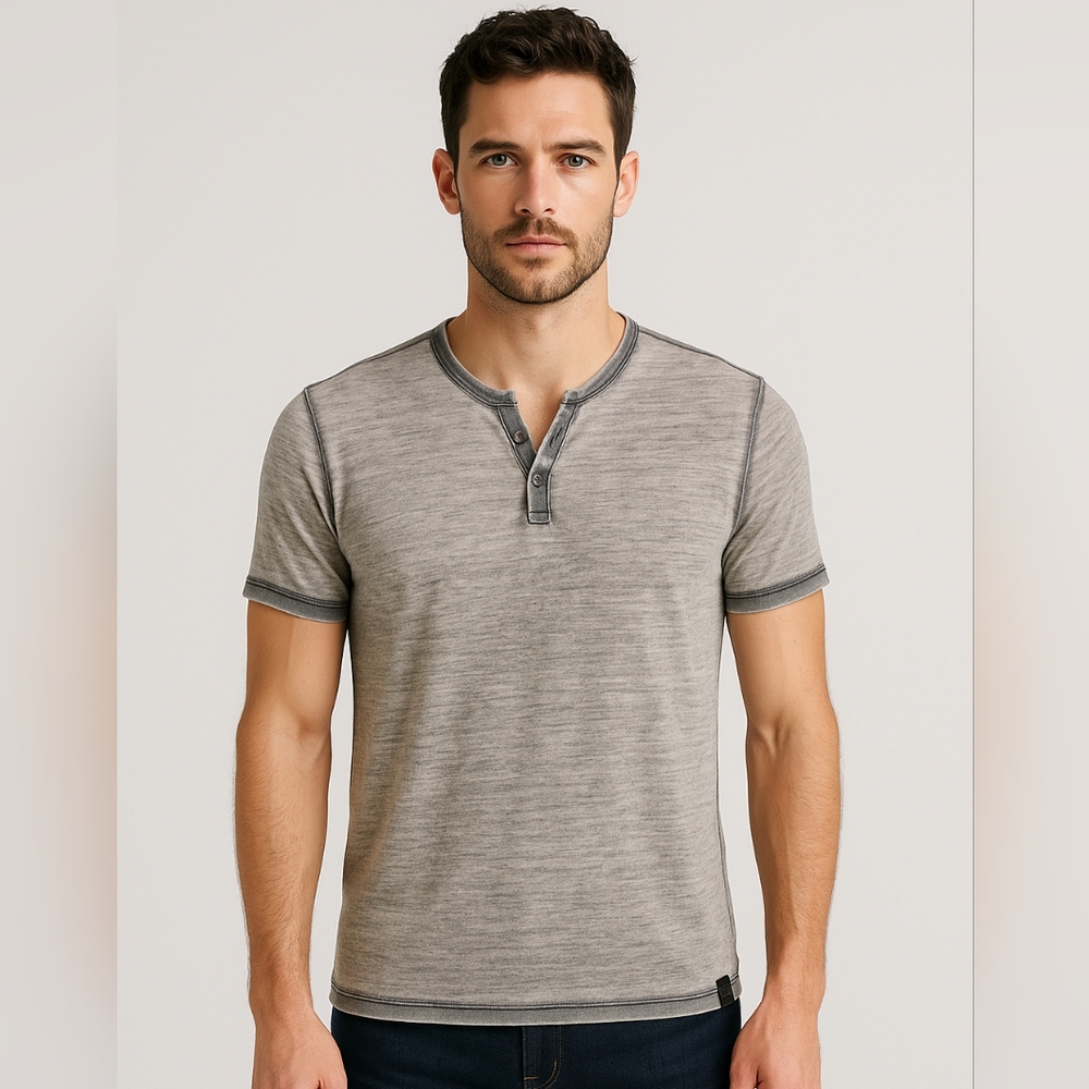 Lucky Brand 2 button V Neck T Shirt